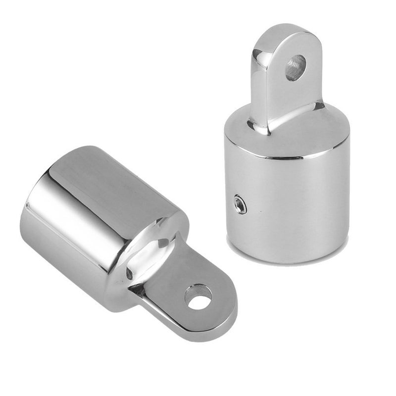 Amadget 2 PCS 3/4'' Bimini Top Caps Tube Canopy Hardware, Eye End Top Fitting Marine 316 Stainless Steel, Fits 3/4" OD Round Tubing - Image 1